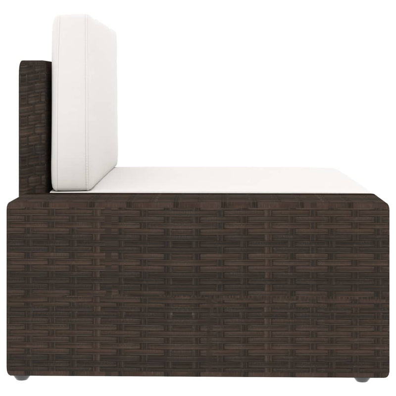 6 Piece Garden Lounge Set Poly Rattan Brown