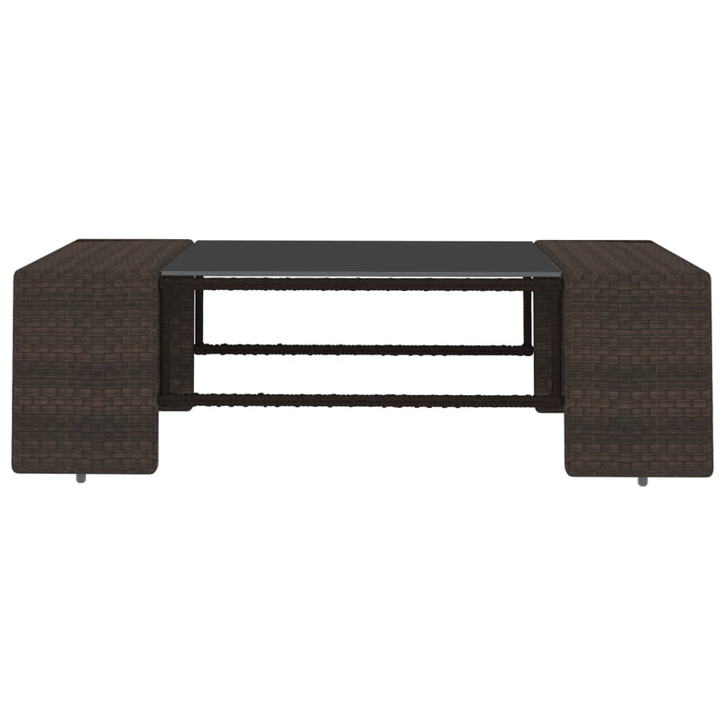 8 Piece Garden Lounge Set Poly Rattan Brown