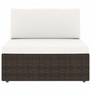 5 Piece Garden Lounge Set Poly Rattan Brown