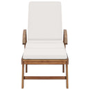 Sun Loungers with Cushions 2 pcs Solid Teak Wood Cream