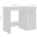 Desk White 140x50x76 cm Chipboard