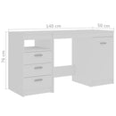 Desk White 140x50x76 cm Chipboard