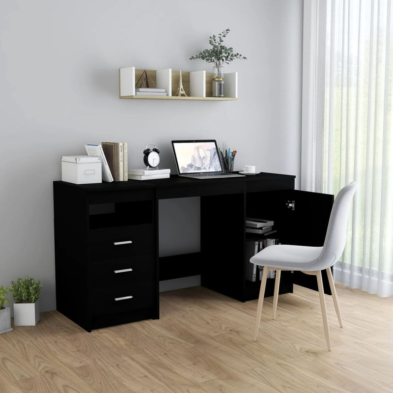 Desk Black 140x50x76 cm Chipboard