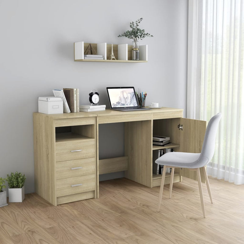 Desk Sonoma Oak 140x50x76 cm Chipboard