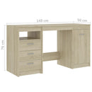 Desk Sonoma Oak 140x50x76 cm Chipboard
