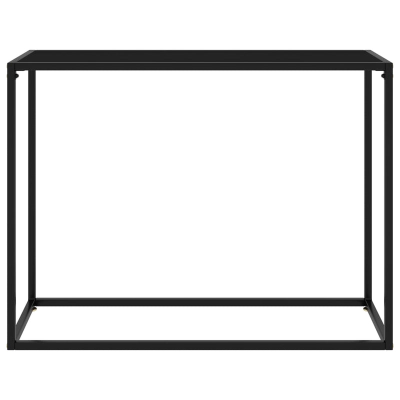 Console Table Black 100x35x75 cm Tempered Glass