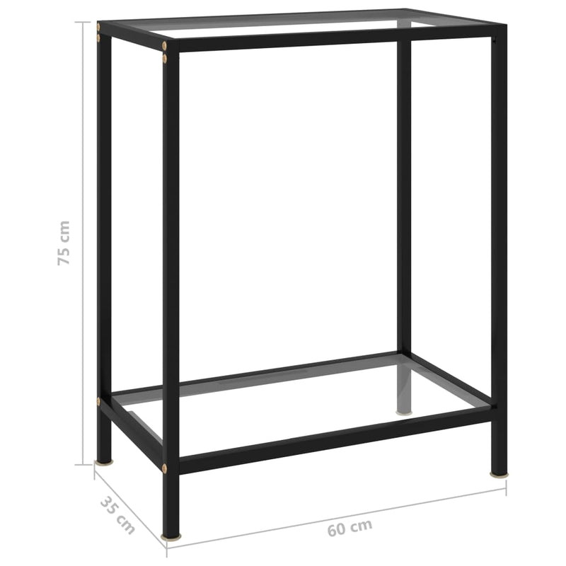 Console Table Transparent 60x35x75 cm Tempered Glass