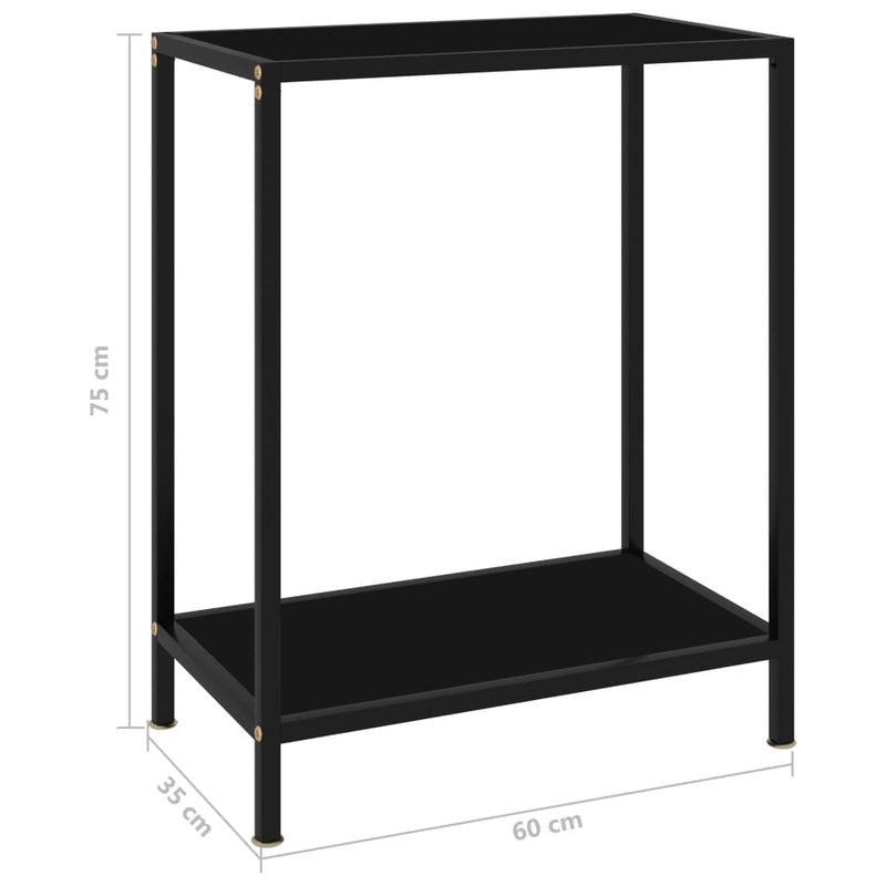 Console Table Black 60x35x75 cm Tempered Glass