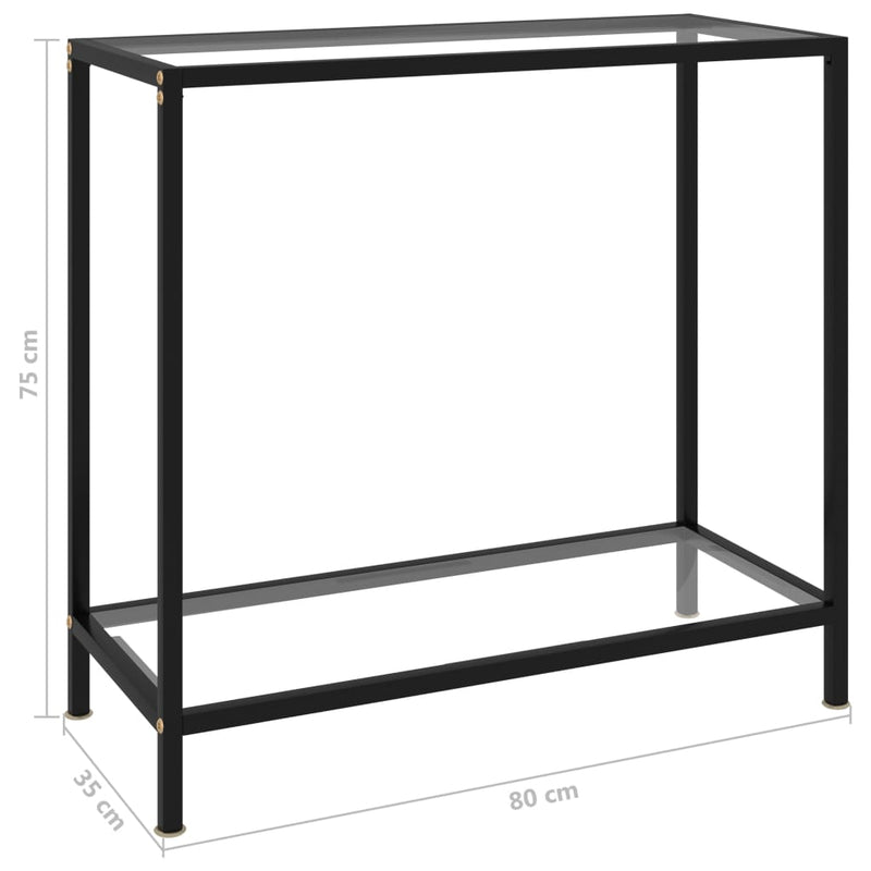 Console Table Transparent 80x35x75 cm Tempered Glass