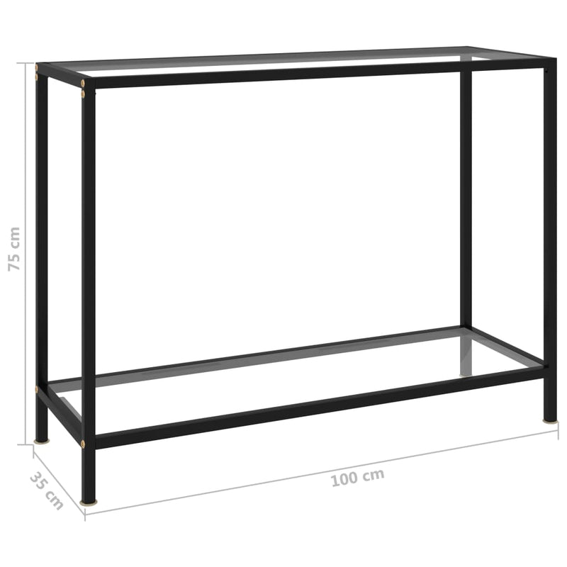 Console Table Transparent 100x35x75 cm Tempered Glass