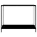 Console Table Black 100x35x75 cm Tempered Glass