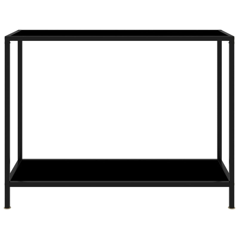 Console Table Black 100x35x75 cm Tempered Glass