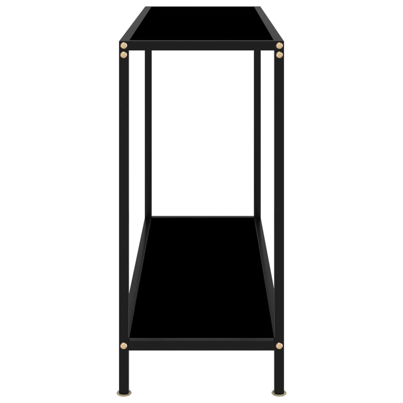 Console Table Black 100x35x75 cm Tempered Glass