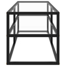 TV Cabinet Black with Tempered Glass 120x40x40 cm