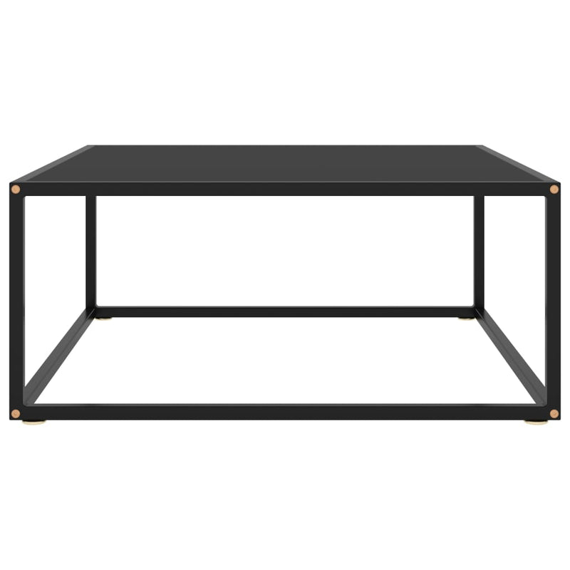 Tea Table Black with Black Glass 80x80x35 cm