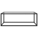 Tea Table Black with Tempered Glass 100x50x35 cm