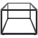 Tea Table Black with Tempered Glass 100x50x35 cm