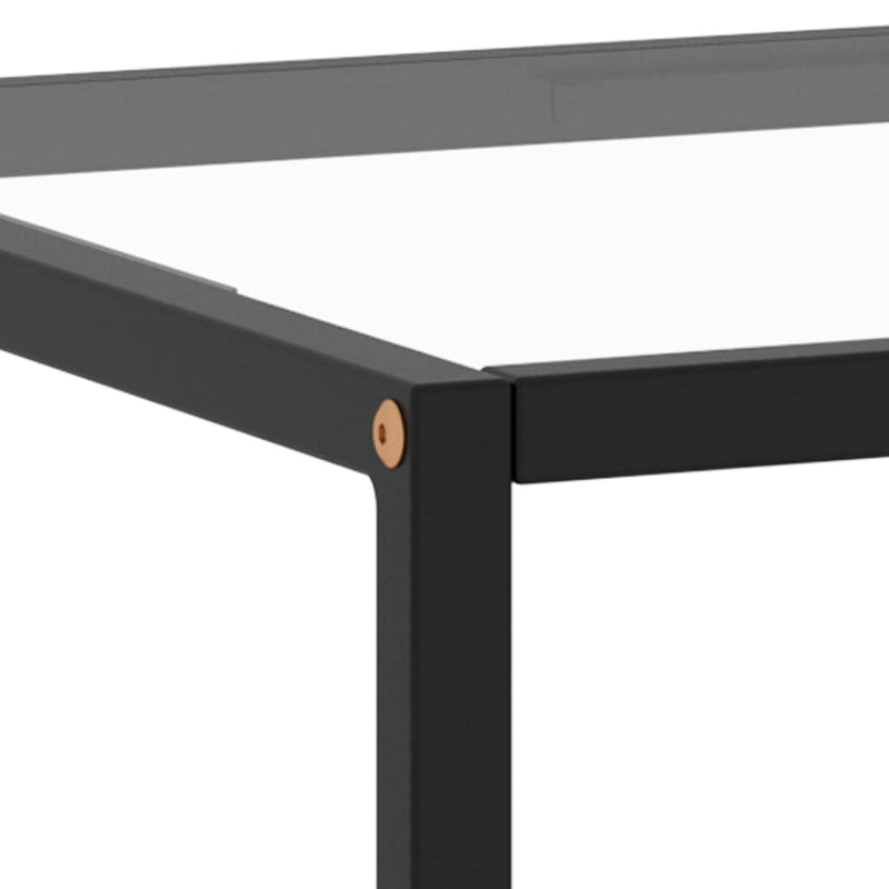 Tea Table Black with Tempered Glass 100x50x35 cm