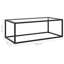 Tea Table Black with Tempered Glass 100x50x35 cm