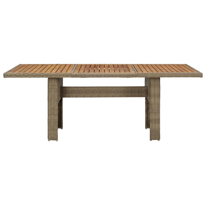 Garden Dining Table Brown 200x100x74 cm Poly Rattan