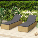 Sunlounger Poly Rattan Brown and Dark Grey