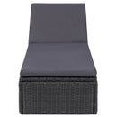 Sunlounger Poly Rattan Black and Dark Grey