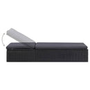 Sunlounger Poly Rattan Black and Dark Grey