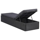 Sunlounger Poly Rattan Black and Dark Grey