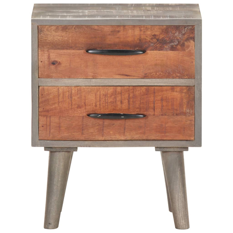 Bedside Cabinet Grey 40x30x50 cm Solid Rough Mango Wood