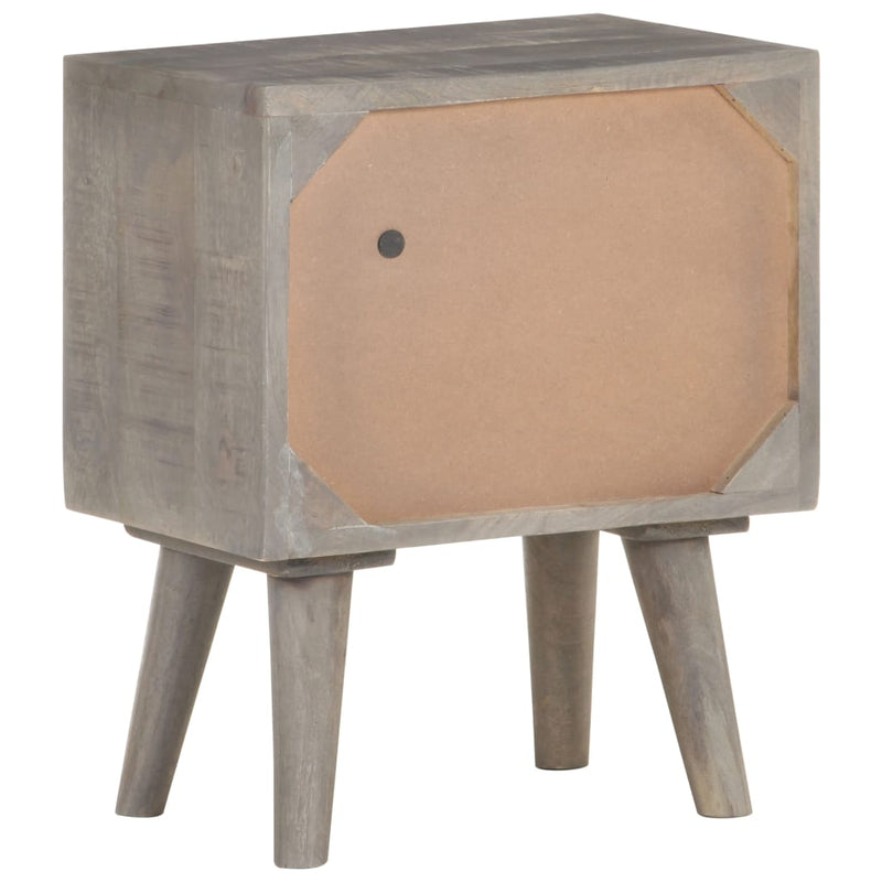 Bedside Cabinet Grey 40x30x50 cm Solid Rough Mango Wood