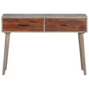 Console Table Grey 110x35x75 cm Solid Rough Mango Wood