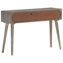 Console Table Grey 110x35x75 cm Solid Rough Mango Wood