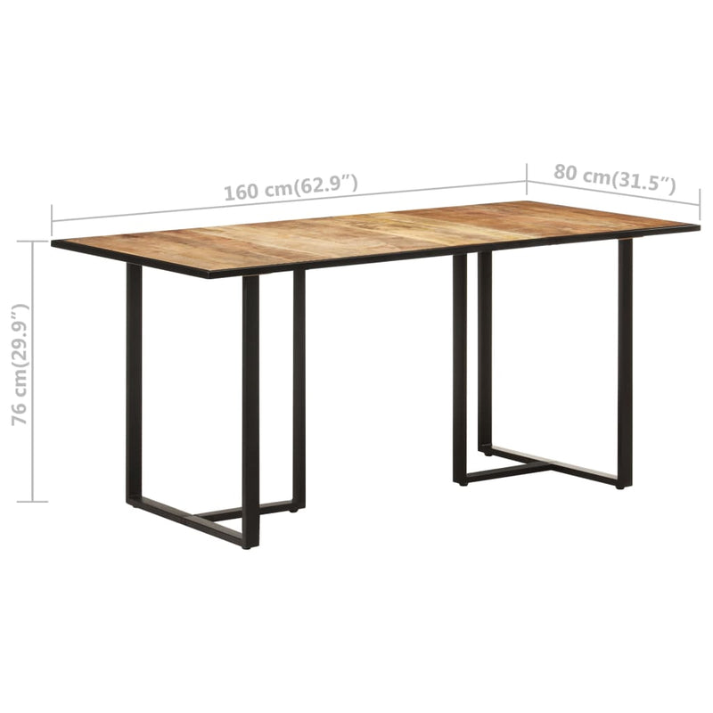 Dining Table 160 cm Rough Mango Wood