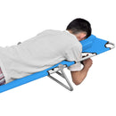 Folding Sun Lounger with Head Cushion Steel Turqoise Blue