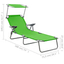 Sun Lounger with Canopy Steel Green