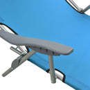 Sun Lounger with Canopy Steel Blue
