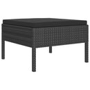 2 Piece Garden Lounge Set with Cushions Poly Rattan Black