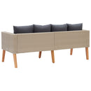 2-Seater Garden Sofa with Cushions Poly Rattan Beige