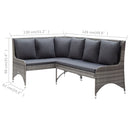 Garden Corner Sofas 2 pcs Poly Rattan Grey