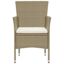Garden Dining Chairs 2 pcs Poly Rattan Beige