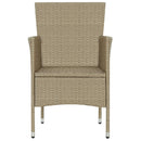Garden Dining Chairs 2 pcs Poly Rattan Beige