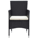 Garden Dining Chairs 4 pcs Poly Rattan Black