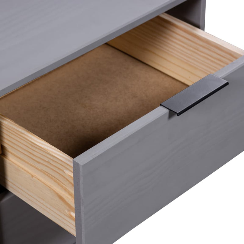Bedside Cabinet Grey 45x39.5x57 cm Solid Pine Wood