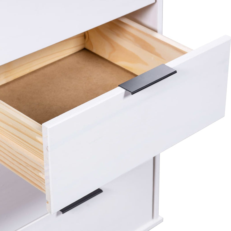 Drawer Cabinet White 45x39.5x90.3 cm Solid Pine Wood