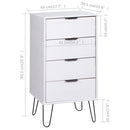 Drawer Cabinet White 45x39.5x90.3 cm Solid Pine Wood