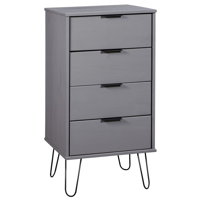 Drawer Cabinet Grey 45x39.5x90.3 cm Solid Pine Wood