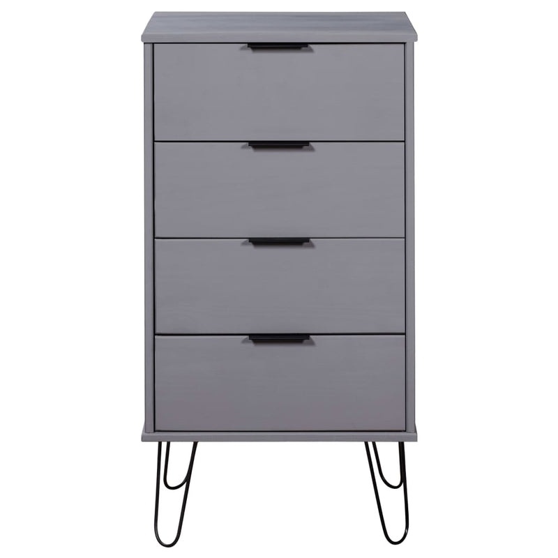 Drawer Cabinet Grey 45x39.5x90.3 cm Solid Pine Wood