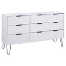 Drawer Cabinet White 119.3x39.5x73.6 cm Solid Pine Wood