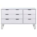 Drawer Cabinet White 119.3x39.5x73.6 cm Solid Pine Wood