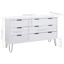 Drawer Cabinet White 119.3x39.5x73.6 cm Solid Pine Wood